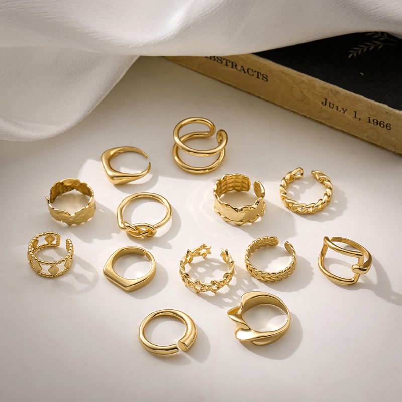 New Fashion Simple Design Gold Rings for Women